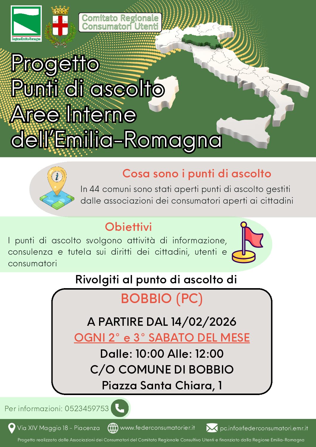 Al momento stai visualizzando Progetto punti di Ascolto Emilia Romagna: Bobbio